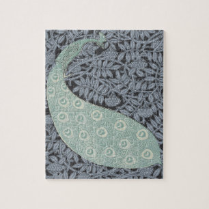 Peacock Art Nouveau Bird Classic Puzzle