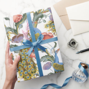 Peacock Art Nouveau Floral Pattern Geschenkpapier