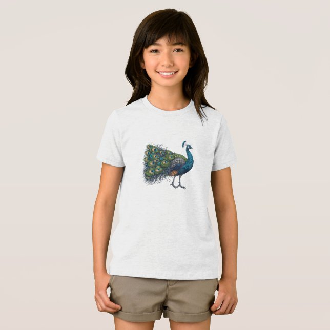 Peacock bird Bella+Leinwand Youth Tri-mix T - Shir Tri-Blend Shirt (Vorderseite Voll)