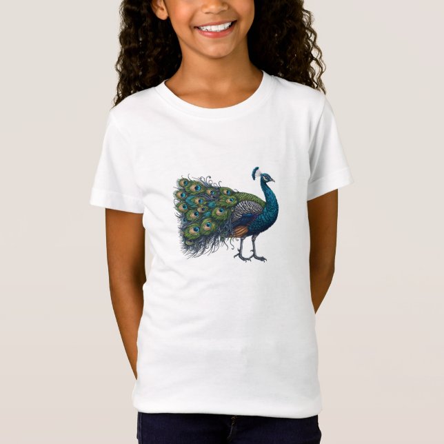 Peacock bird Fine Jersey T - Shirt (Vorderseite)