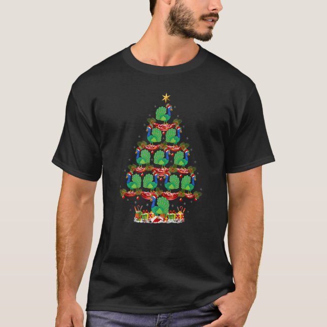 Peacock Bird  Xmas Holiday Santa Peacock Christmas T-Shirt (Vorderseite)