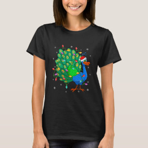 Peacock Bird Xmas Lighting Rentier T-Shirt
