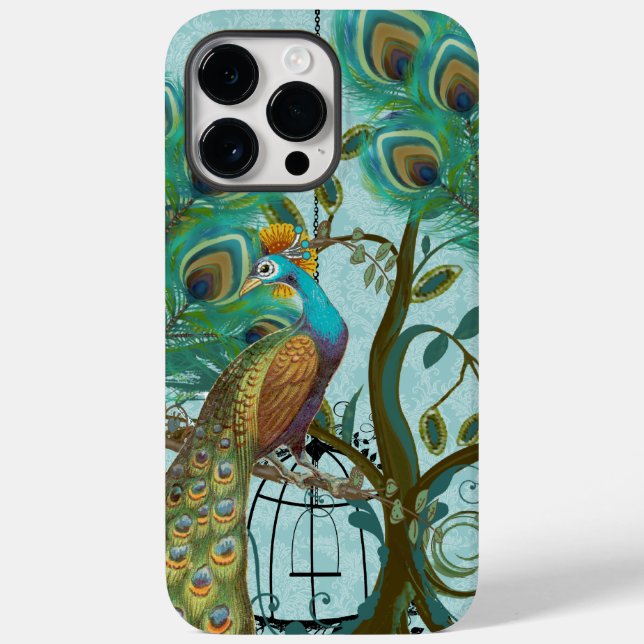 Peacock Birdcage Damask Case-Mate iPhone Hülle (Rückseite)