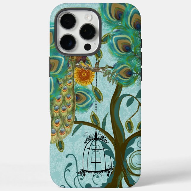 Peacock Birdcage Damask Case-Mate iPhone Hülle (Rückseite)