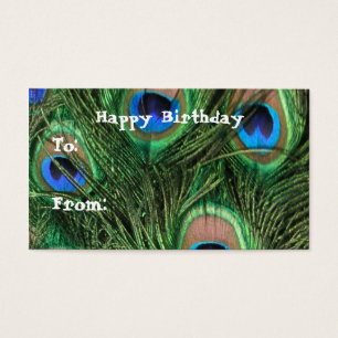 Peacock Birthday-Geschenketiketten