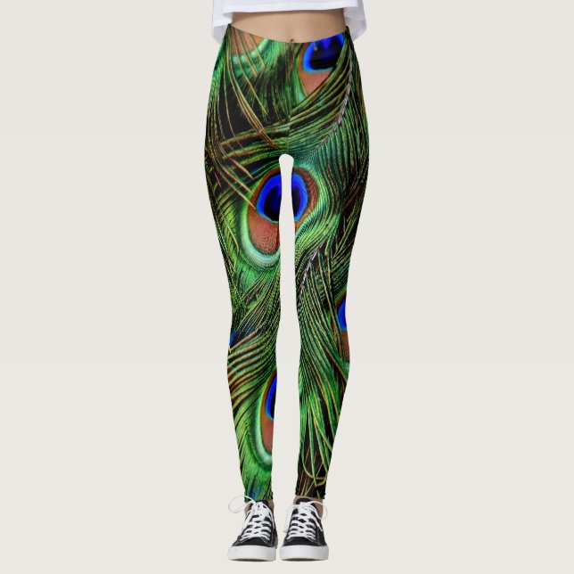Peacock-Blätter Leggings (Vorderseite)