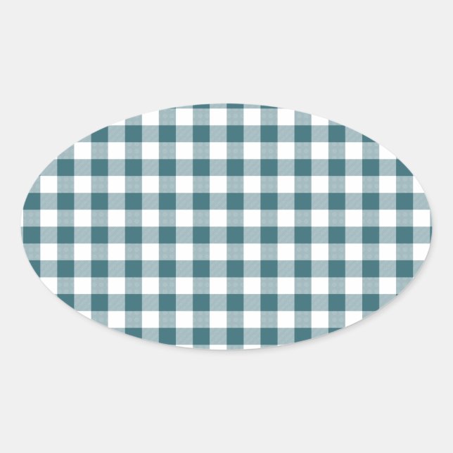 Peacock Blue (dunkel Aquamarin oder Aqua) und Whit Ovaler Aufkleber (Vorderseite)
