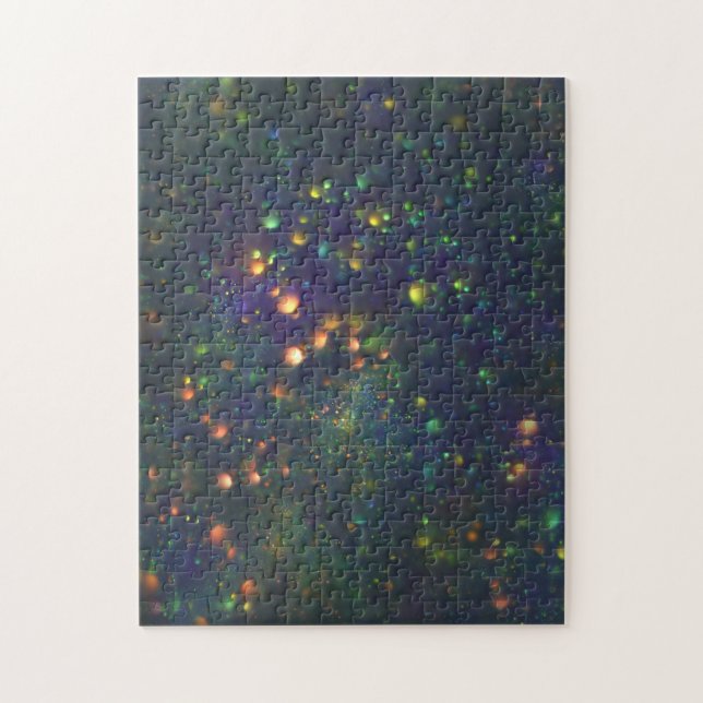 Peacock Blue Green Galactic Glitzer Puzzle (Vertikal)