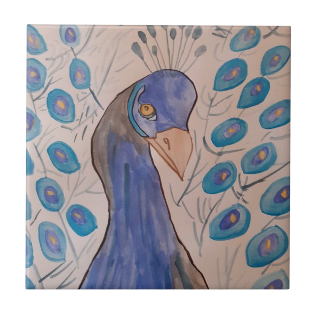 Peacock Blue Keramik Tile Fliese (Vorderseite)