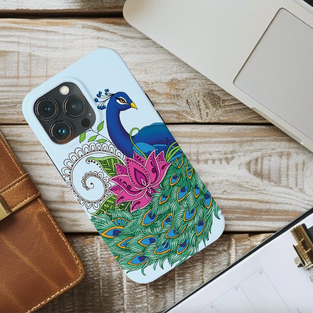 Peacock Blue Lotus Blume Henna Case-Mate iPhone Hülle (Von Creator hochgeladen)
