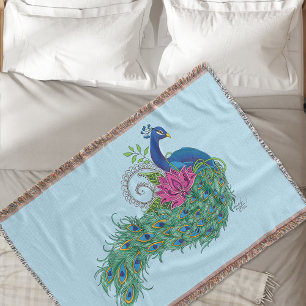 Peacock Blue Lotus Blume Henna Decke