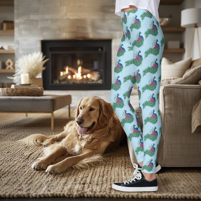 Peacock Blue Lotus Blume Henna Leggings (Von Creator hochgeladen)