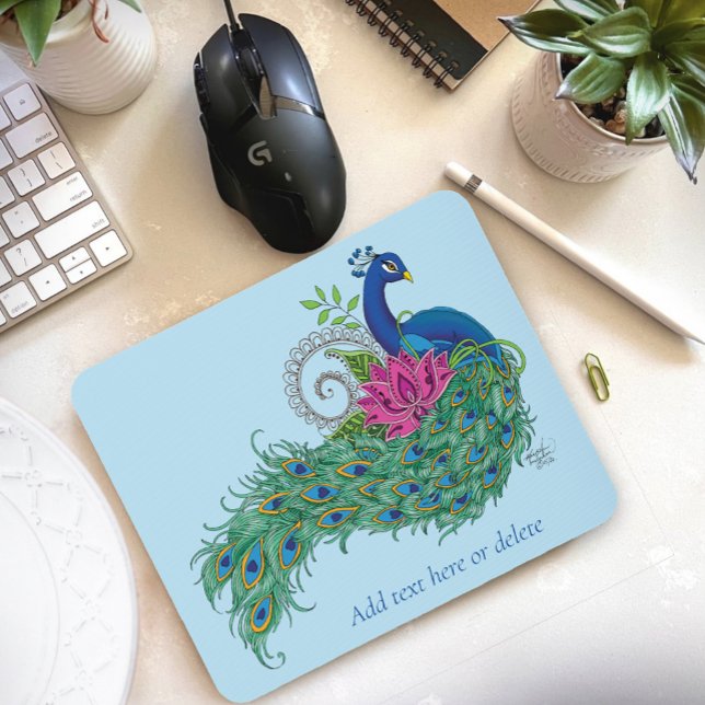 Peacock Blue Lotus Blume Henna Mousepad (Von Creator hochgeladen)