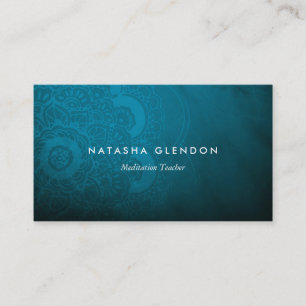 Peacock Blue Mandala Zen Business Card Visitenkarte