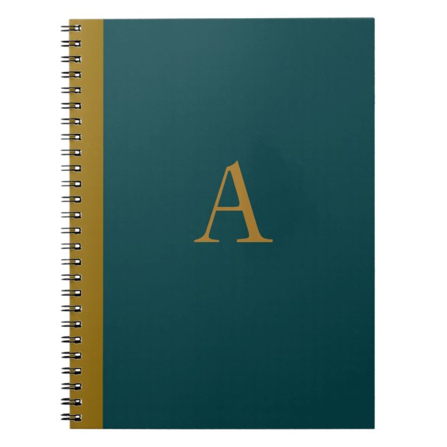 Peacock Blue Monogrammed Notebook  Notizblock (Vorderseite)