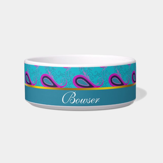 Peacock Blue Paisley Napf (Vorderseite)