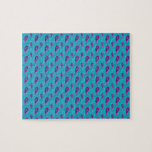 Peacock Blue Paisley Puzzle