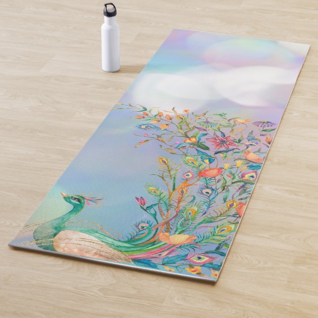 Peacock Blue Pink Yoga Mat Yogamatte (Beispiel)