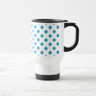 Peacock Blue Polka Dots Circles Reisebecher