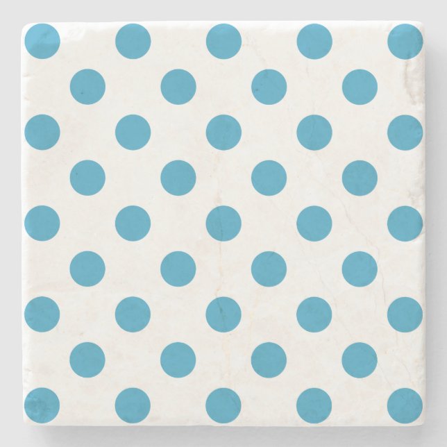 Peacock Blue Polka Dots Circles Steinuntersetzer (Vorderseite)