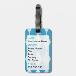 Peacock Blue Raute Kleine Diamantform Gepäckanhänger