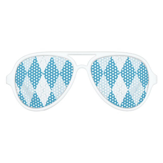 Peacock Blue Raute Kleine Diamantform Sonnenbrille (Vorderseite)