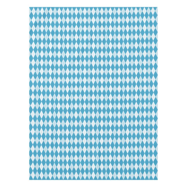 Peacock Blue Raute Kleine Diamantform Tischdecke (Vorderseite)