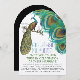 Peacock Boho Bohemische Federn mit Peacock Einladung