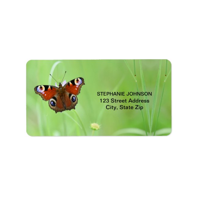Peacock Butterfly Adressaufkleber (Vorne)