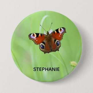 Peacock Butterfly Button