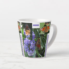 Peacock Butterfly Collage Latte Tasse