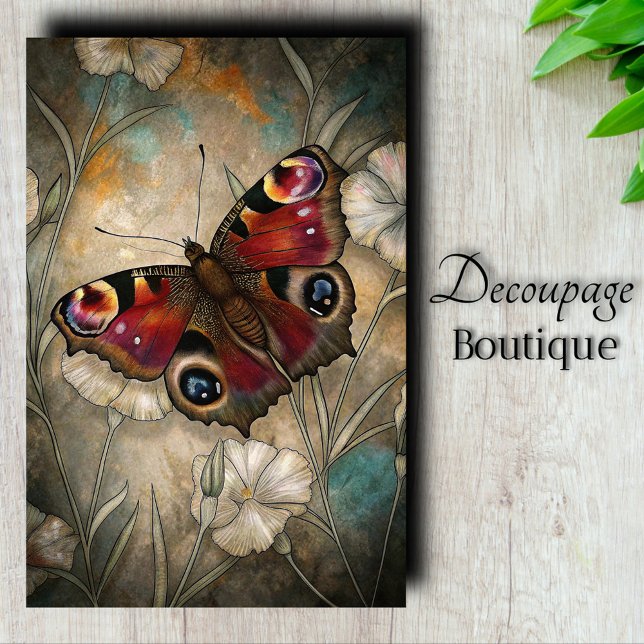 Peacock Butterfly-Dekoupage Seidenpapier (Peacock Butterfly decoupage Tissue Paper)