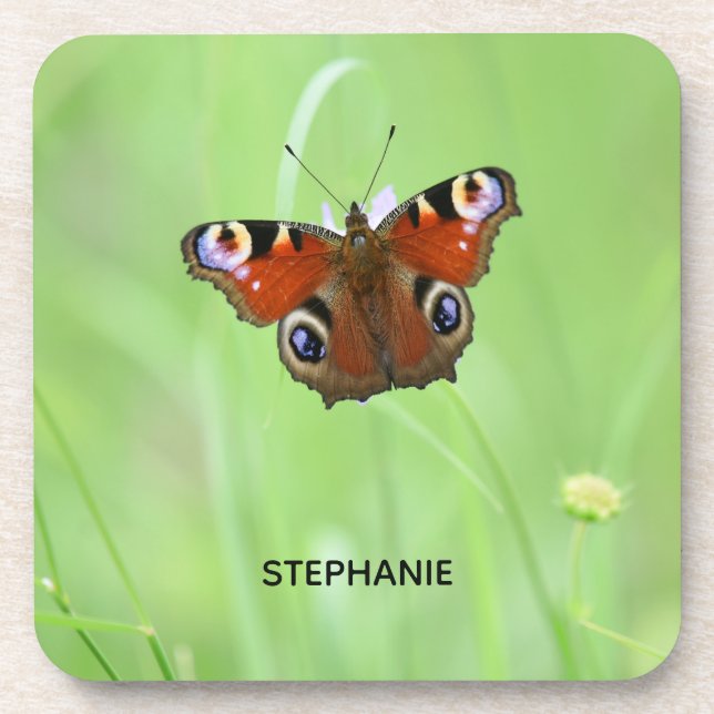 Peacock Butterfly Getränkeuntersetzer (Vorderseite)