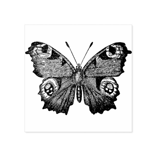 Peacock Butterfly Gummistempel (Prägung)