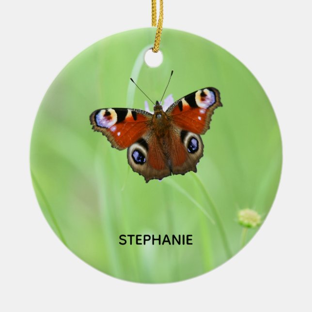 Peacock Butterfly Keramik Ornament (Vorne)