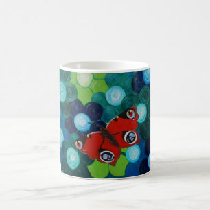 Peacock Butterfly-Malerei Kaffeetasse