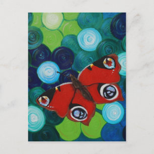 Peacock Butterfly-Malerei Postkarte
