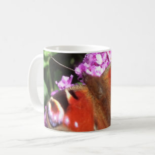 Peacock Butterfly und Buddleia Kaffeetasse