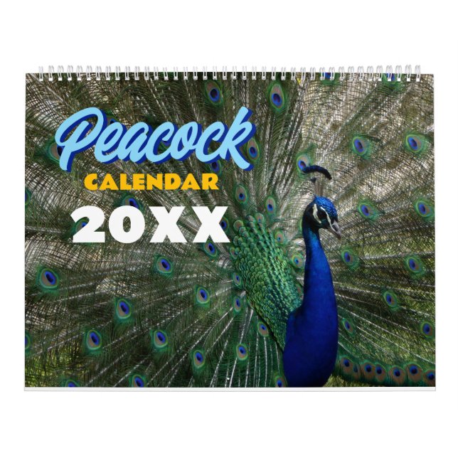 Peacock Calendar 2026 Wall Photo  Kalender (Titelbild)