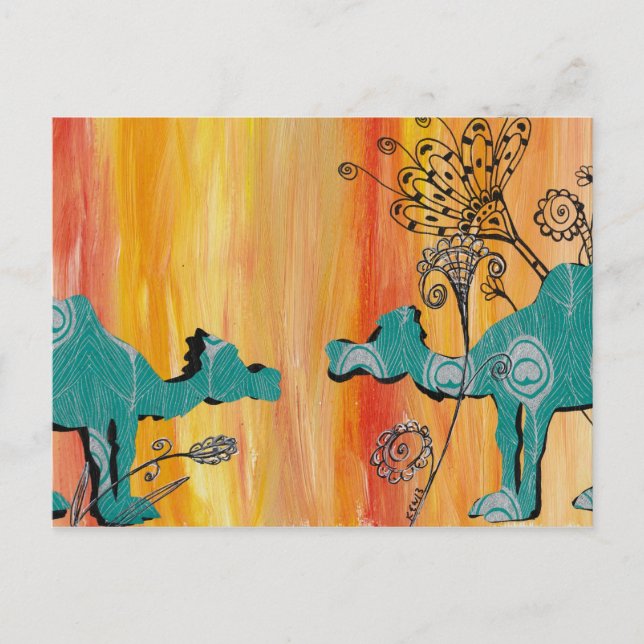 Peacock Camels Postkarte (Vorderseite)