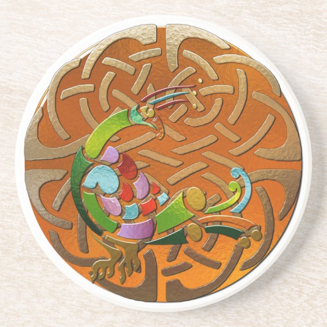 Peacock Celtic Deko Jeweled Untersetzer (Vorne)