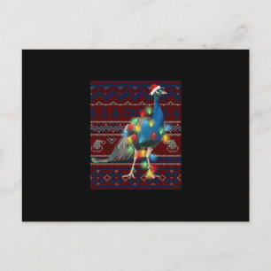 Peacock Christmas Lights Ugly Sweater Goat Lover Postkarte