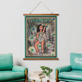 Peacock Dancer #2 Wandteppich Mit Holzrahmen