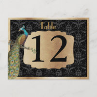 Peacock Dark Gold Dessert Candy Table Sign
