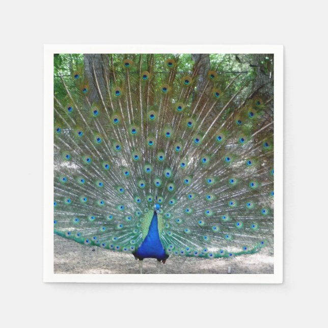 Peacock Design Party Napkins Serviette (Vorderseite)