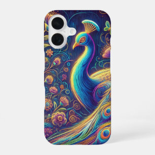 Peacock Design Phone Case iPhone 16 Hülle