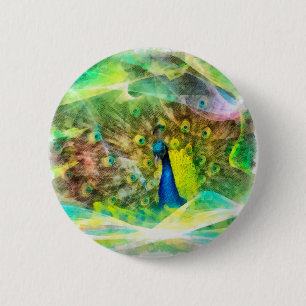Peacock-Digitalmalerei Button