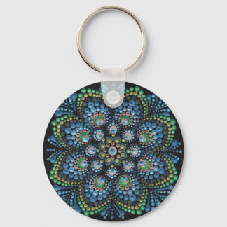 Peacock Dot Mandala Schlüsselanhänger