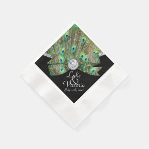 Peacock Elegance & Diamonds Wedding Serviette