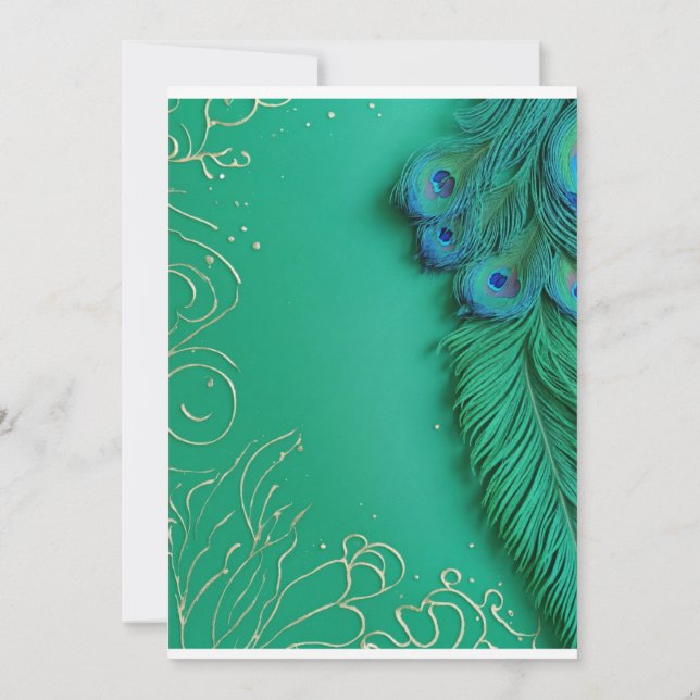 Peacock Elegance enthüllt Einladung (Rückseite)